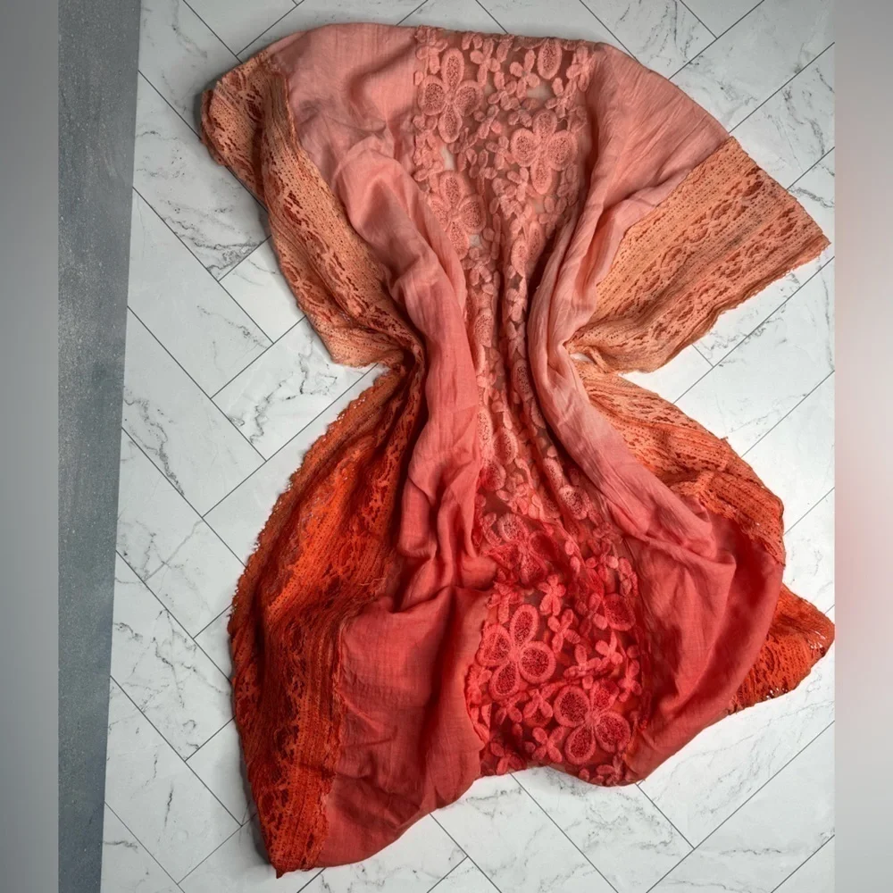Free People Floral Lace Scarf